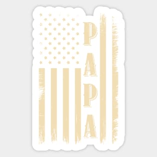 American Flag Us Papa Fathers Day Sticker